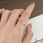 Simple Geometry Silvers Beads Hollow 925 Sterling Silver Adjustable Ring