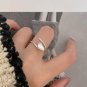 Honey Moon Heart Lines Cross 925 Sterling Silver Adjustable Ring