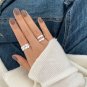 Fashion Irregular Oval Bubbles 925 Sterling Silver Adjustable Ring