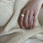 Casual Beads Wave Wide 925 Sterling Silver Adjustable Ring