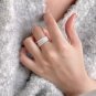 Overlapping Textured Beads 925 Sterling Silver Adjustable Band Ring