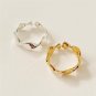 Fashion Twisted Wave 925 Sterling Silver Adjustable Ring