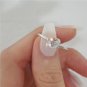 Gift Colorful CZ Beads Border Love Heart 925 Sterling Silver Adjustable Ring