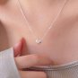 Honey Moon Simple Hollow Heart 925 Sterling Silver Necklace