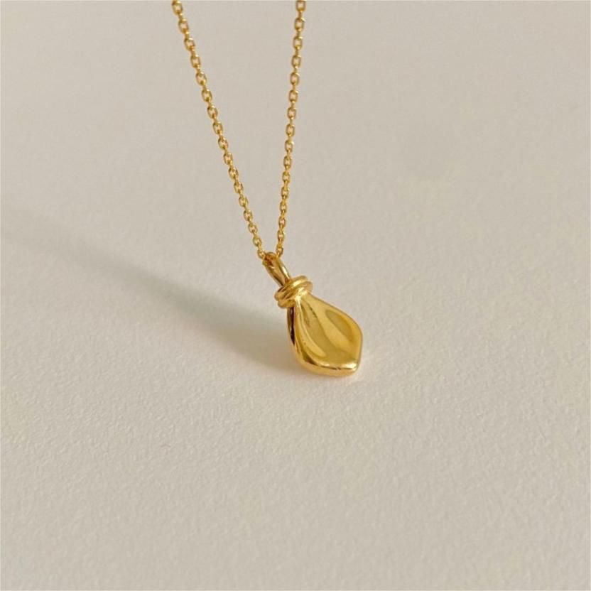 Minimalism Single Leaf 925 Sterling Silver Necklace