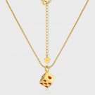 Fashion Red Hearts Geometry Cubic Dice Silver Box Chain Necklace