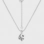 Fashion Red Hearts Geometry Cubic Dice Silver Box Chain Necklace