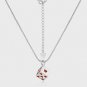 Fashion Red Hearts Geometry Cubic Dice Silver Box Chain Necklace