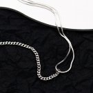 Fashion Curb Snake Chain Splicing 925 Sterling Silver Necklace