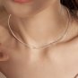 Fashion Curb Snake Chain Splicing 925 Sterling Silver Necklace