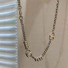 Ladies VintagePunk Pig Nose Pendant Curb Chain Silver Necklace