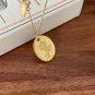 Lady Rose Flower Relief Oval Coin 925 Sterling Silver Necklace