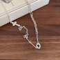 Vintage Irregular Cross Curb Pave Twisted Chain 925 Sterling Silver Necklace