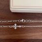 Vintage Irregular Cross Curb Pave Twisted Chain 925 Sterling Silver Necklace