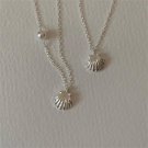 Holiday Sea Shell Round Pearls925 Sterling Silver Necklace