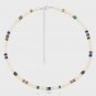Elegant Pearls Colorful Stone Bead Caps 925 Sterling Silver Necklace