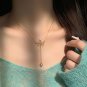 Hot Double CZ Butterflies Flying Shell Pearl Tassles Silver Necklace