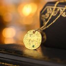 Women Mini Green CZ Round Irregular 925 Sterling Silver Necklace