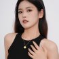 Women Mini Green CZ Round Irregular 925 Sterling Silver Necklace