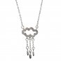 Holiday Hollow CZ Could Rain Drop Tassels 925 Sterling Silver Necklace