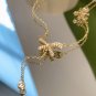 Sweet CZ Bow-Knot Drop Tassels 925 Sterling Silver Necklace