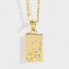 Office Geometry CZ Rectangle 925 Sterling Silver Necklace