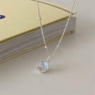 Honey Moon Round Natural Moonstone 925 Sterling Silver Necklace