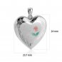 Honey Moon Red Rose Flower Forever Love Silver Locket Necklace Pendant