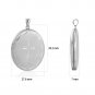 Simple Flower Cross Oval 925 Sterling Silver Locket Necklace Pendant
