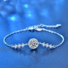 Round Micro Setting Moissanite CZ 925 Sterling Silver Bracelet