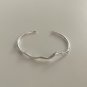 Fashion Irregular Wave 925 Sterling Silver Open Bangle