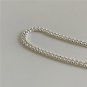 Simple Double Layers Beads Stacker 925 Sterling Silver Bracelet