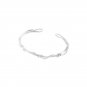 Simple Oval Twist Knot Hinged 925 Sterling Silver Open Bangle