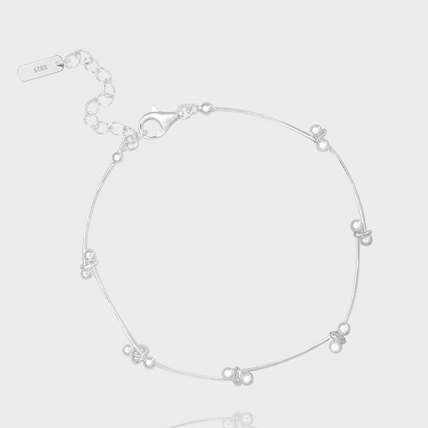 Girl Bead Charm Link Cross 925 Sterling Silver Bracelet