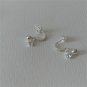 Women Round Shell Pearls Six Claw CZ 925 Sterling Silver Dangling Earrings