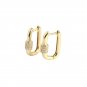 Geometry Fashion CZ U Shape 925 Sterling Silver Hoop Earrings