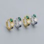 Elegant Oval Contrast Color 925 Sterling Silver Hoop Earrings
