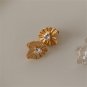 Party Heart CZ Folding Leaf 925 Sterling Silver Stud Earrings