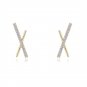 Casual CZ Letter X Shape 925 Sterling Silver Stud Earrings