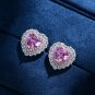 Created High Carbon Diamond CZ Border 925 Sterling Silver Stud Earrings