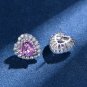 Created High Carbon Diamond CZ Border 925 Sterling Silver Stud Earrings
