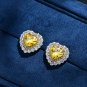 Created High Carbon Diamond CZ Border 925 Sterling Silver Stud Earrings