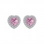 Created High Carbon Diamond CZ Border 925 Sterling Silver Stud Earrings