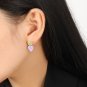 DIY Epoxy Color Colorful Heart CZ 925 Sterling Silver Dangling Earrings