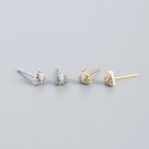 Geometry Micro Setting Triangle Fan 925 Sterling Silver Stud Earrings