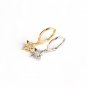 Simple Hollow CZ Quadrangular Star Silver Drop Dangling Earrings