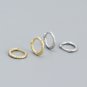 Minimalism CZ Lines Geometry 925 Sterling Silver Hoop Earrings