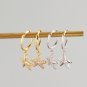 Holiday Cute CZ Starfish 925 Sterling Silver Drop Dangling Earrings