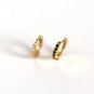 Office Micro Setting CZ Lines 925 Sterling Silver Hoop Earrings