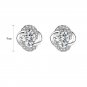 Gift Moissanite CZ  Four Leaves Clover 925 Sterling Silver Stud Earrings
